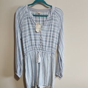 Hem & Thread Blue Striped Button-Down Top
